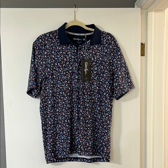 Walter Hagen Other - Walter Hagen Men's Polo with Navy and Red Floral Pattern